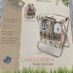 Gardener's Tote & Seat - Cream and Brown